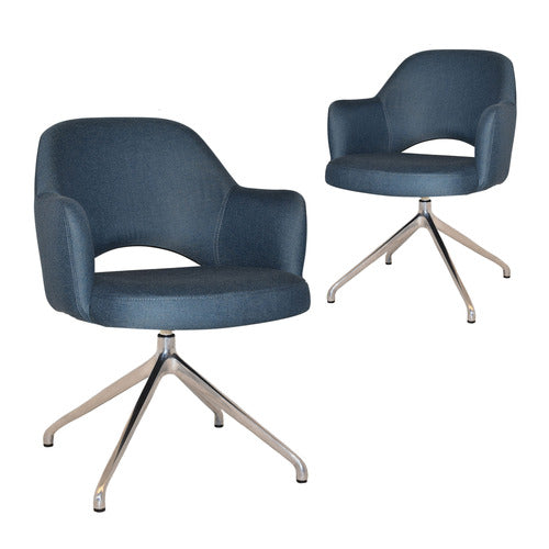 BRIGHT SIDE FURNITURE LEX COTTON-BLEND TRESTLE ARMCHAIRS (SET OF 2)
