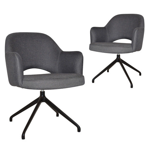 BRIGHT SIDE FURNITURE LEX COTTON-BLEND TRESTLE ARMCHAIRS (SET OF 2)