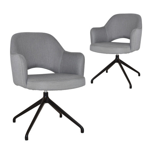 BRIGHT SIDE FURNITURE LEX COTTON-BLEND TRESTLE ARMCHAIRS (SET OF 2)