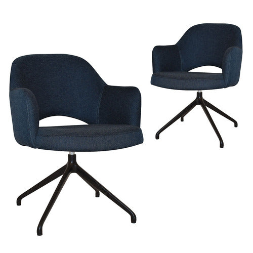 BRIGHT SIDE FURNITURE LEX COTTON-BLEND TRESTLE ARMCHAIRS (SET OF 2)