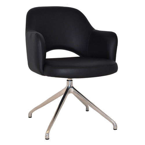 BRIGHT SIDE FURNITURE LEX VINYL TRESTLE ARMCHAIRS (SET OF 2)