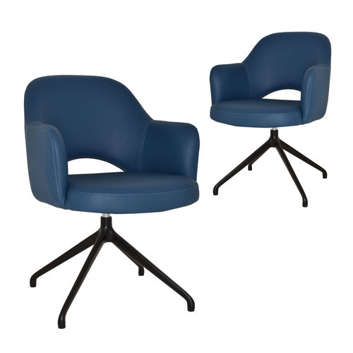 BRIGHT SIDE FURNITURE LEX VINYL TRESTLE ARMCHAIRS (SET OF 2)