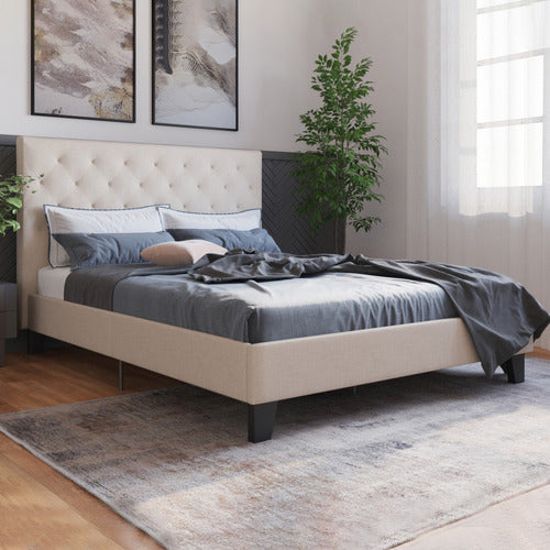 RAWSON & CO LIGHT BEIGE OXFORD WOODEN BED