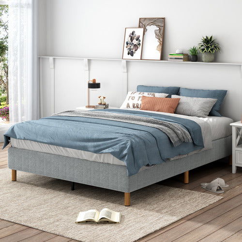 EVER DREAMING LIVING LIGHT GREY RYLEE STEEL BED FRAME