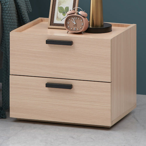 CORE LIVING LIGHT OAK MARRIOTT 2 DRAWER BEDSIDE TABLE