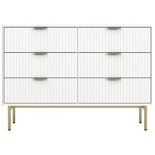 CAPE FURNITURE LILAH 6 DRAWER RIBBED DRESSER