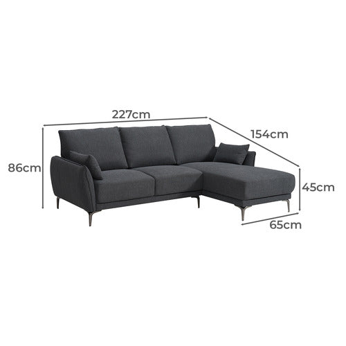 LEGACY FURNITURE LACIE 3 SEATER UPHOLSTERED SOFA WITH CHAISE