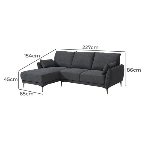 LEGACY FURNITURE LACIE 3 SEATER UPHOLSTERED SOFA WITH CHAISE