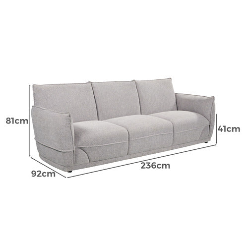 BY DESIGNS LIONNEL 3 SEATER UPHOLSTERED SOFA