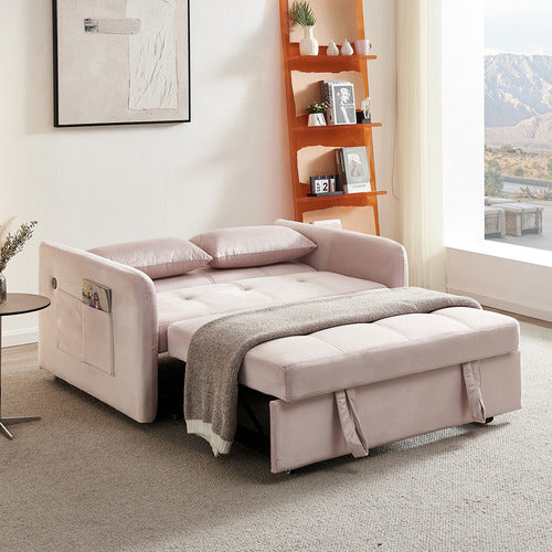EVERGREEN HOME LIVIANA 2 SEATER SINGLE VELVET SOFA BED