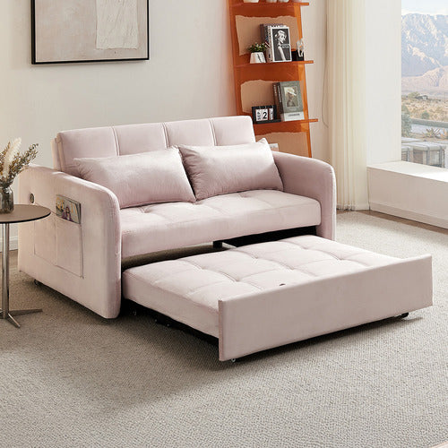 EVERGREEN HOME LIVIANA 2 SEATER SINGLE VELVET SOFA BED