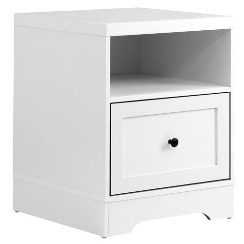 LIVING FUSION WHITE AURORA 1 DRAWER BEDSIDE TABLE