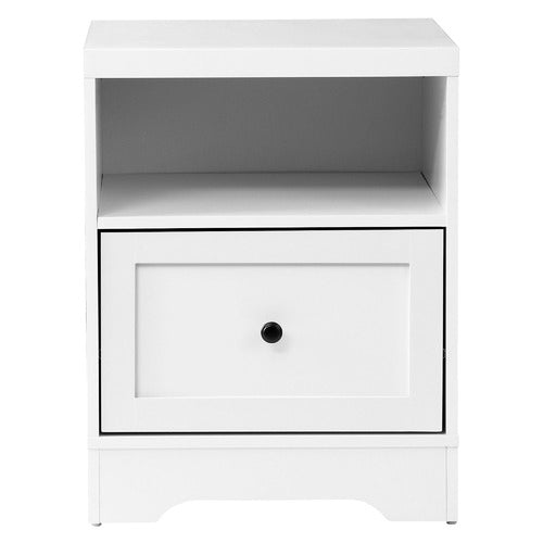 LIVING FUSION WHITE AURORA 1 DRAWER BEDSIDE TABLE