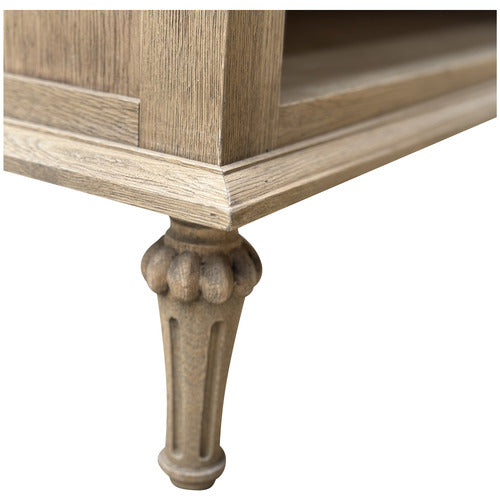 HAMILTON FURNITURE LOUISE OAK WOOD BEDSIDE TABLE