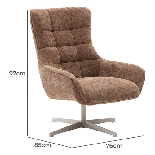 LINEA FURNITURE LOWELL CHENILLE SWIVEL ARMCHAIR