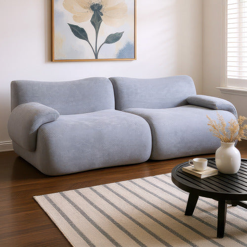 MODERN COLLECTIVE LUNA 2 SEATER TEDDY FLEECE MODULAR SOFA