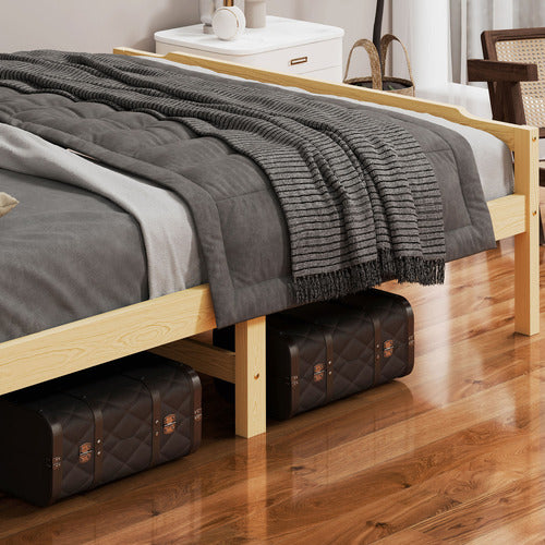 HOXTON ROOM LYNA PINE WOOD PLATFORM BED WITH DRAWERS