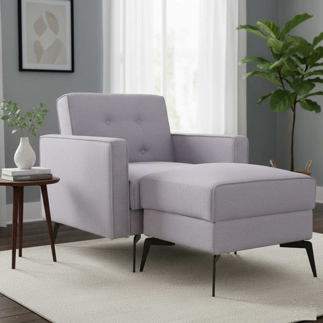 MIKASA FURNITURE CARINA SINGLE SOFA BED WITH OTTOMAN