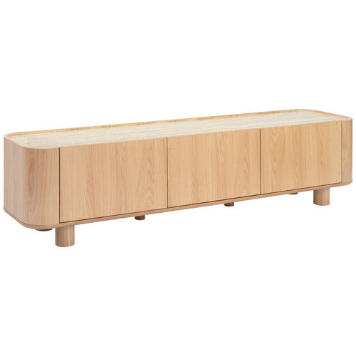 180CM PREMIUM MAGNUS TRAVERTINE STONE-TOP TV UNIT