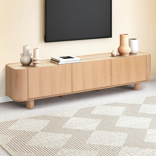 180CM PREMIUM MAGNUS TRAVERTINE STONE-TOP TV UNIT