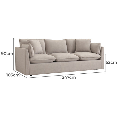 MALIBU 3 SEATER UPHOLSTERED SOFA