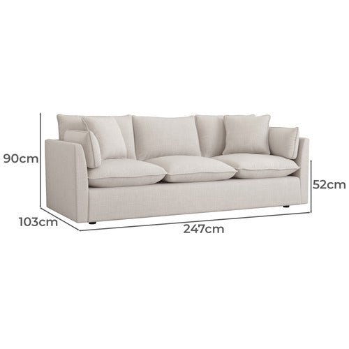MALIBU 3 SEATER UPHOLSTERED SOFA