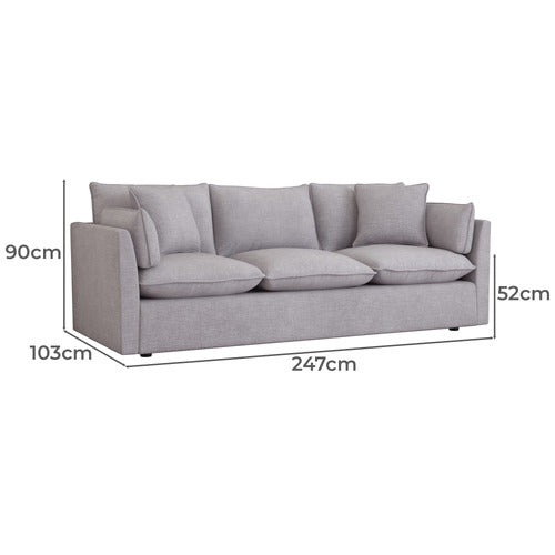 MALIBU 3 SEATER UPHOLSTERED SOFA