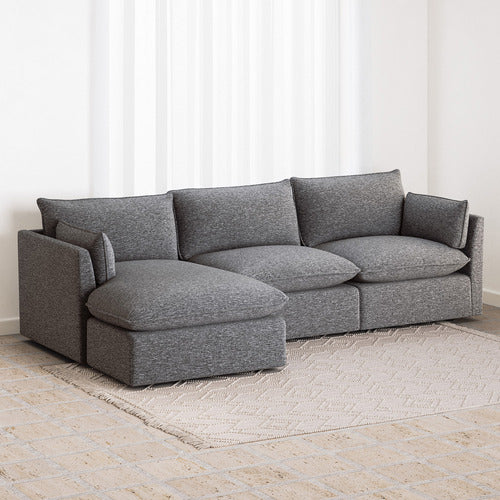 MALIBU 3 SEATER UPHOLSTERED SOFA WITH CHAISE