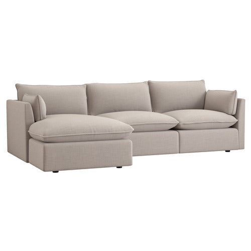 MALIBU 3 SEATER UPHOLSTERED SOFA WITH CHAISE