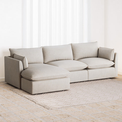 MALIBU 3 SEATER UPHOLSTERED SOFA WITH CHAISE