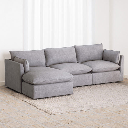 MALIBU 3 SEATER UPHOLSTERED SOFA WITH CHAISE