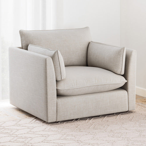 MALIBU UPHOLSTERED SWIVEL ARMCHAIR