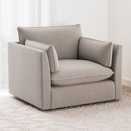MALIBU UPHOLSTERED SWIVEL ARMCHAIR