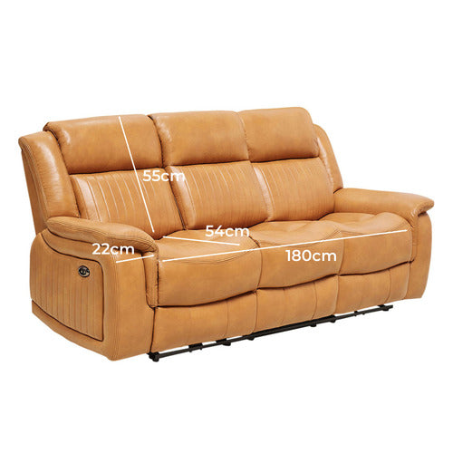 BY DESIGNS MARCIELA 3 SEATER ELECTRIC RECLINER SOFA