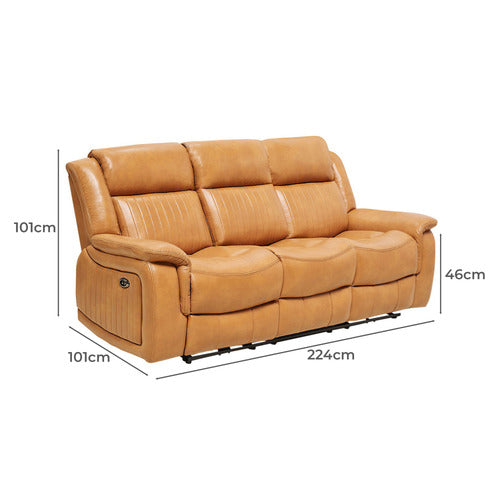 BY DESIGNS MARCIELA 3 SEATER ELECTRIC RECLINER SOFA