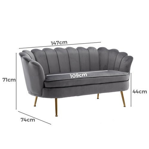 CASSINGTON HOME MARIANNA 2 SEATER VELVET SOFA