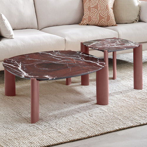 MARILYN MERLOT MARBLE COFFEE TABLE
