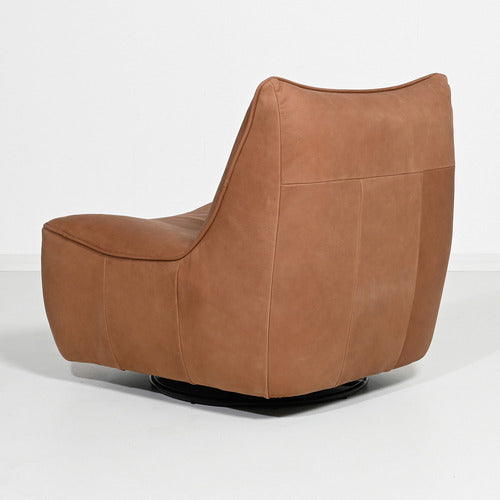 BROOKLYN AND BELLA MARTINA LEATHER SWIVEL ACCENT CHAIR