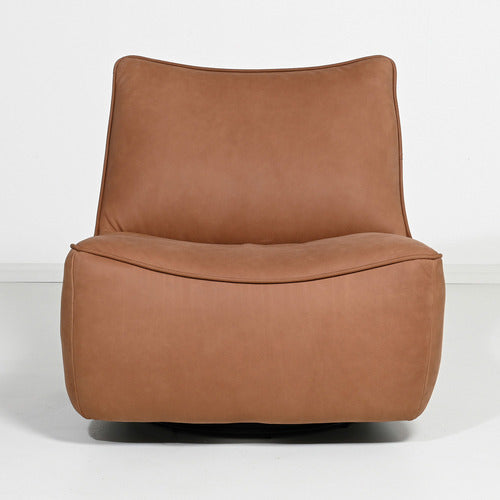 BROOKLYN AND BELLA MARTINA LEATHER SWIVEL ACCENT CHAIR