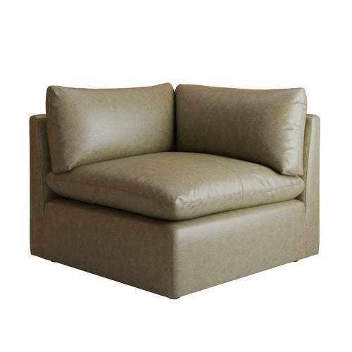 MARTINE GENUINE LEATHER CORNER LOUNGE CHAIR