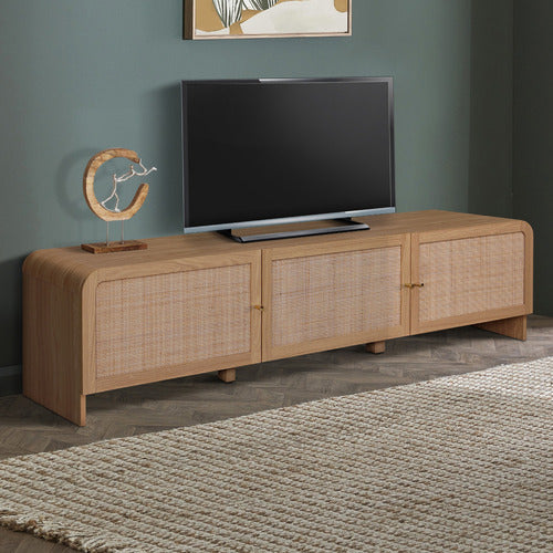 MAXINE CURVED RATTAN TV UNIT