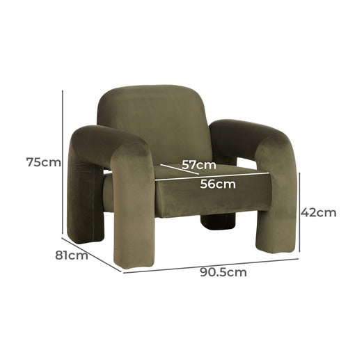 THE HOME COLLECTIVE MEINE VELVET ARMCHAIR