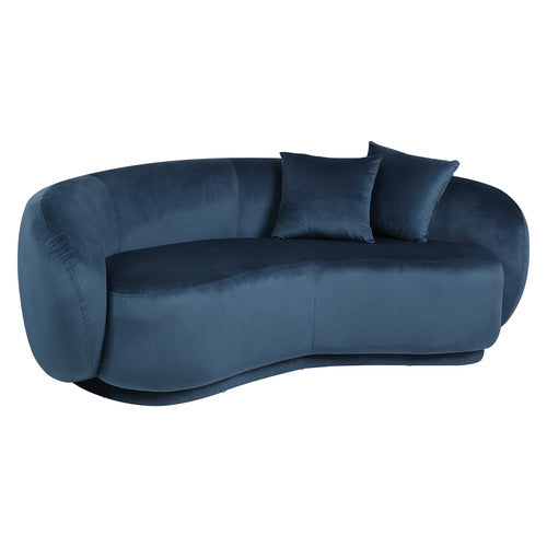 LIVING FUSION MILLIE 3 SEATER ROUNDED VELVET SOFA