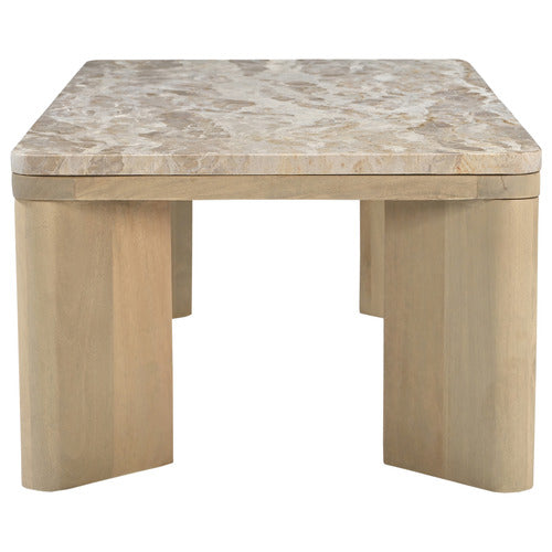 MISHA RECTANGLE MANGO WOOD & MARBLE COFFEE TABLE