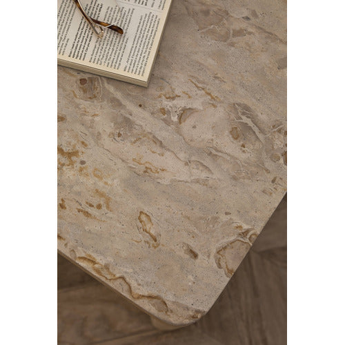 MISHA RECTANGLE MANGO WOOD & MARBLE COFFEE TABLE