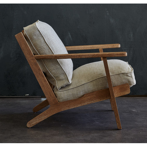 NATURALLY PROVINICIAL COILA SOLID OAK & LINEN LEISURE ARMCHAIR