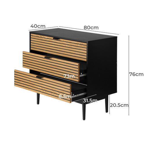 LIVING FUSION MULVILLE 3 DRAWER CHEST