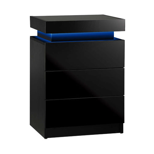 LIVING FUSION MURRAY 3 DRAWER BEDSIDE TABLE WITH LED LIGHT