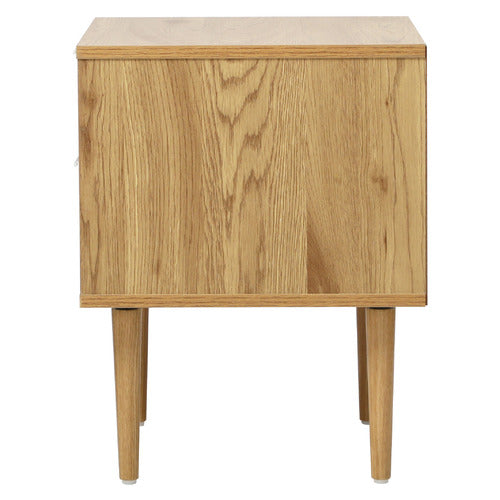 LIVING FUSION MYLES 2 DRAWER RIBBED BEDSIDE TABLE