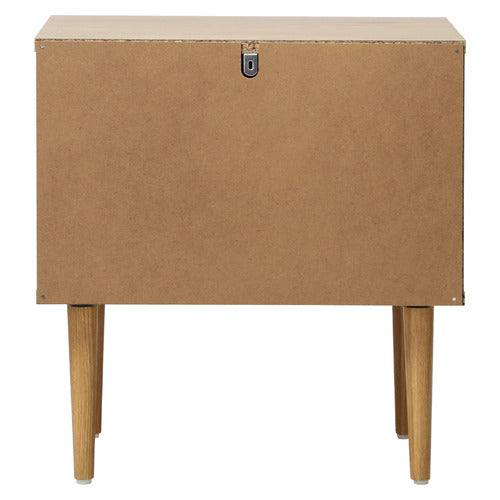 LIVING FUSION MYLES 2 DRAWER RIBBED BEDSIDE TABLE
